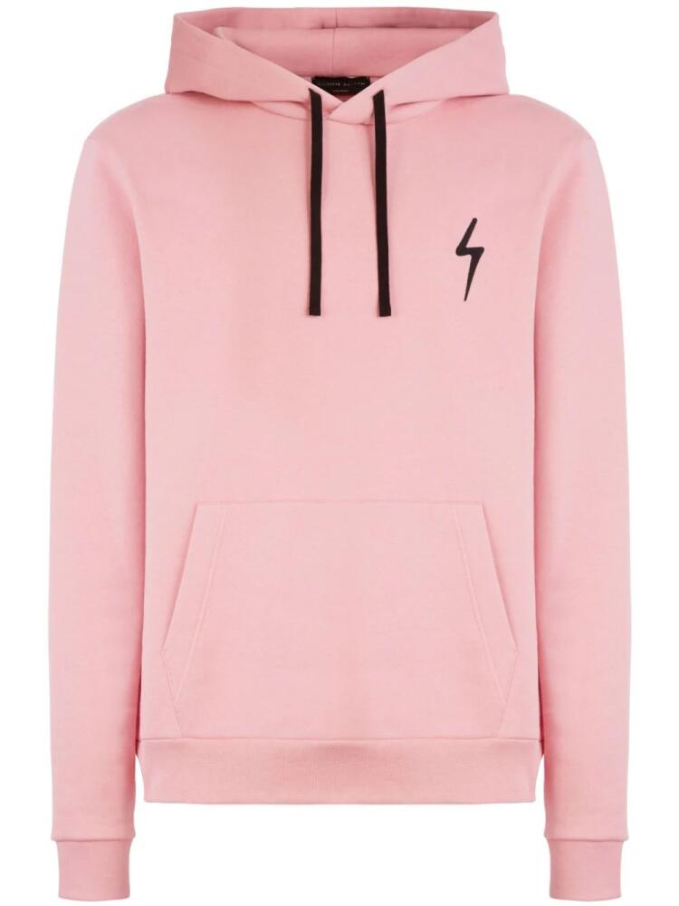 Giuseppe Zanotti Arthen logo-embroidered cotton hoodie - Pink Cover