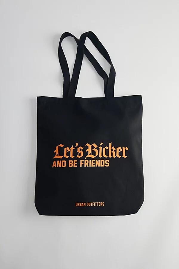 Let's Bicker & Be Friends Tote Bag in Black Cover