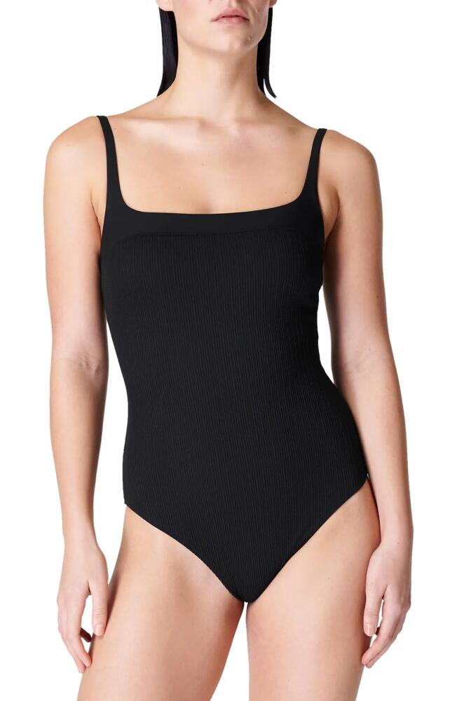 Sweaty Betty Capri Square Neck One-Piece Swimsuit in Black Cover