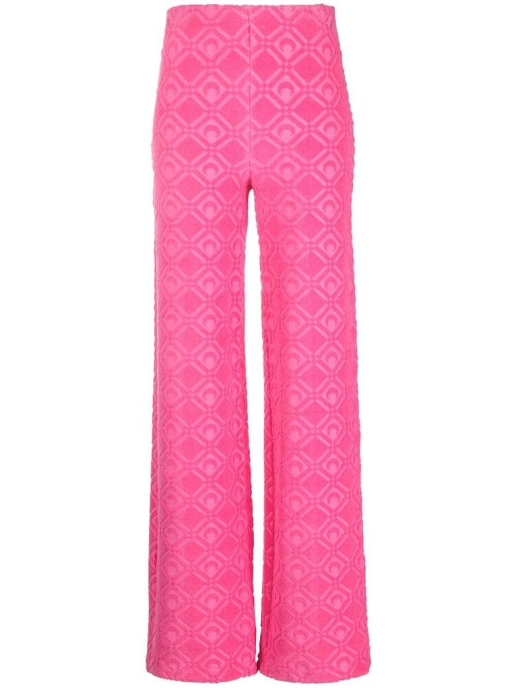 Marine Serre Moon Sponge flared trousers - Pink Cover