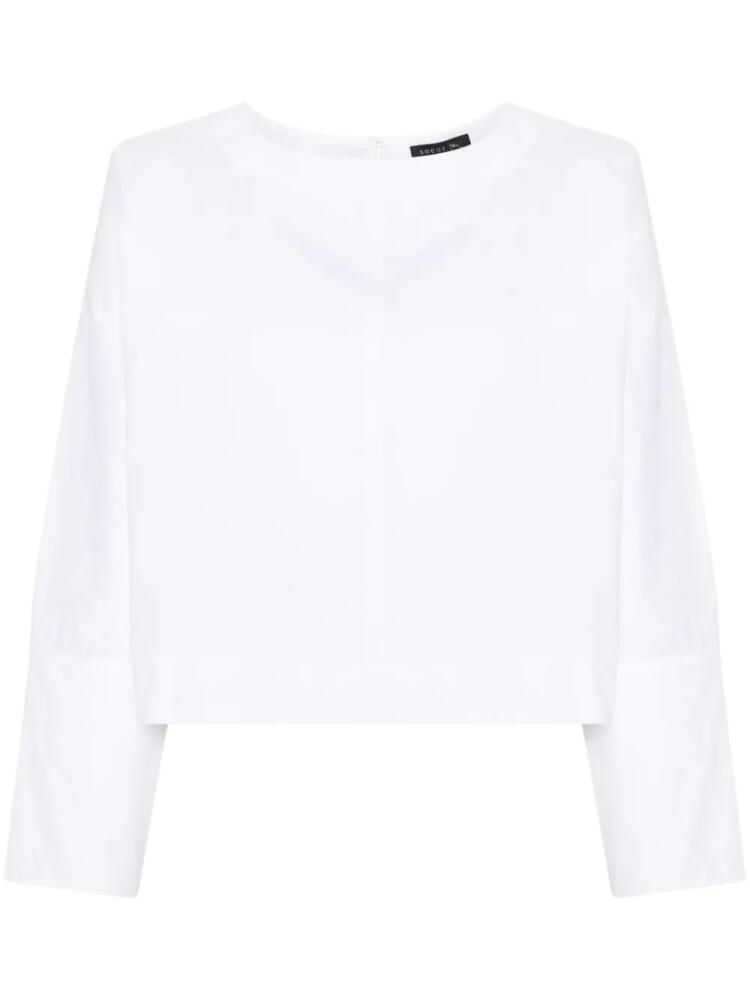 Soeur boat-neck poplin bluse - White Cover