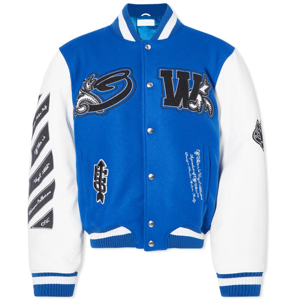 Off-White Women's Royal Varsity Jacket in Blue Cover