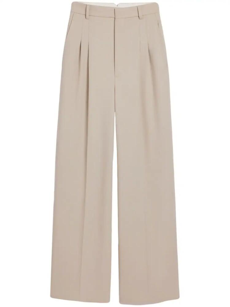 AMI Paris wide-leg tailored wool trousers - Neutrals Cover