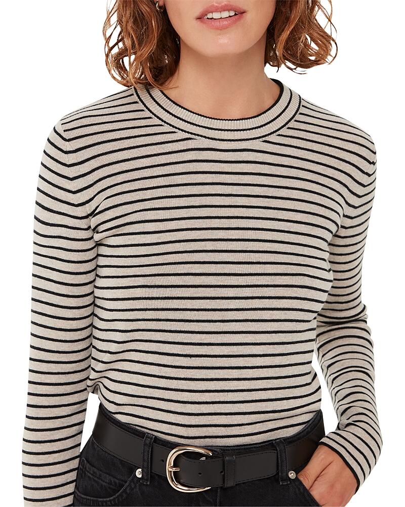 Whistles Crewneck Stripe Fine Knit Top Cover