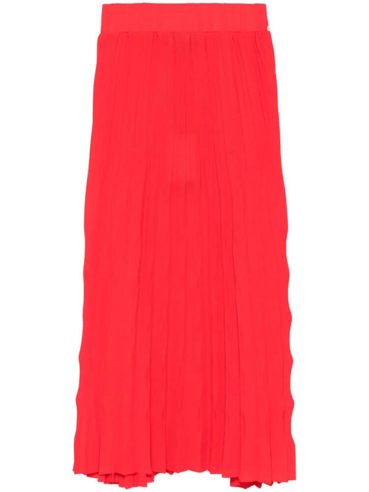 NISSA high-waisted pleated midi skirt - Red Cover