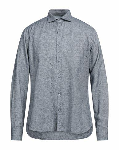 Aglini Man Shirt Slate blue Cotton, Polyamide Cover