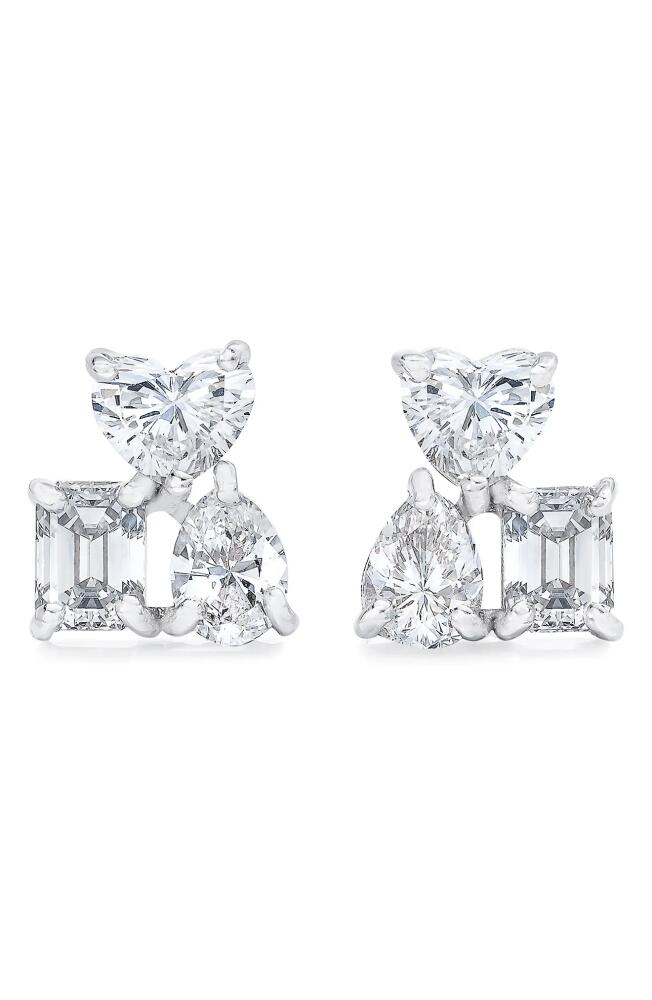 Mindi Mond Fancy Cut Diamond Cluster Stud Earrings in 18K Wg Cover