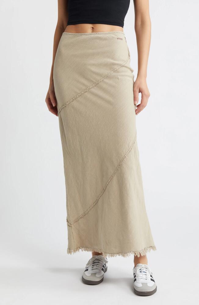 BDG Urban Outfitters Fray Seam Maxi Skirt in Dark Sand Cover