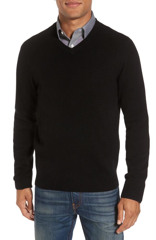 Nordstrom V-Neck Cashmere Sweater in Black Caviar Cover