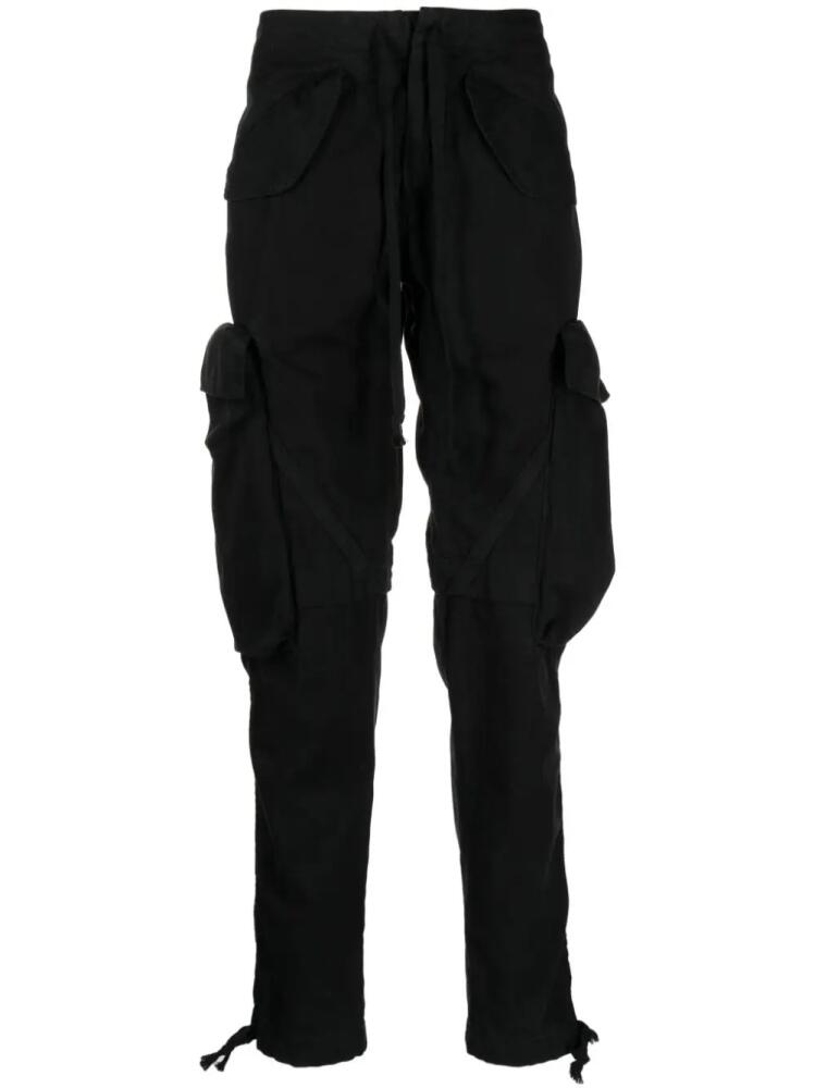 Greg Lauren mid-rise tapered-leg trousers - Black Cover