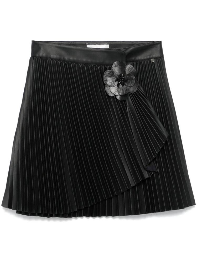 NISSA faux-leather pleated mini skirt - Black Cover