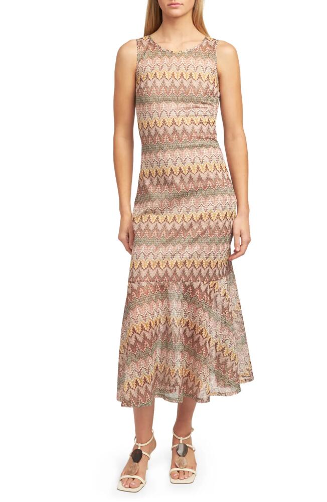 En Saison Joanne Chevron Sleeveless Maxi Dress in Sage Multi Cover