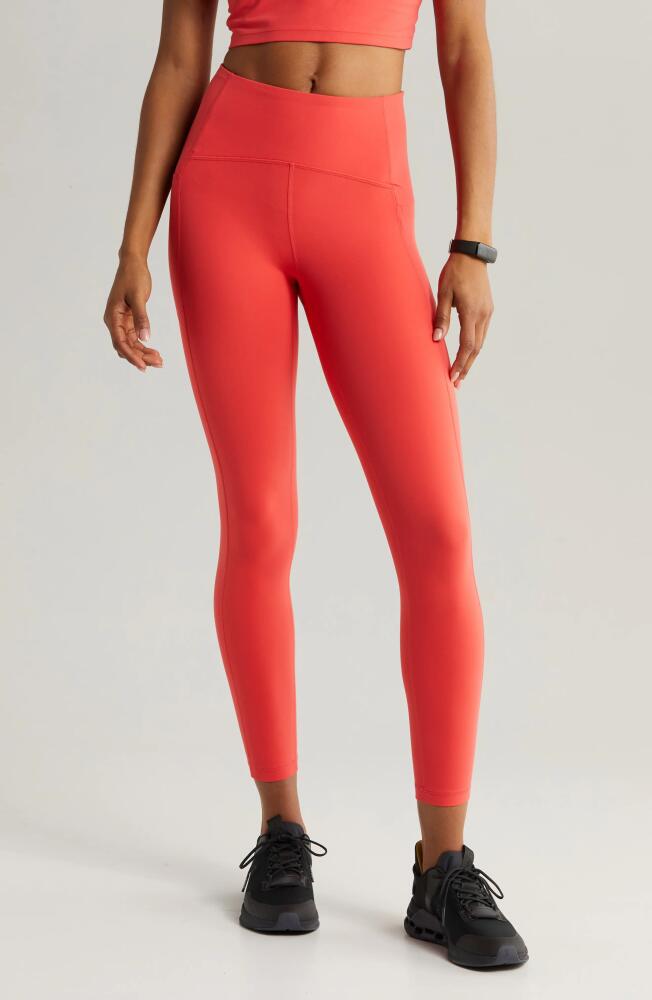 zella Studio Luxe High Waist Pocket 7/8 Leggings in Red Cayenne Cover