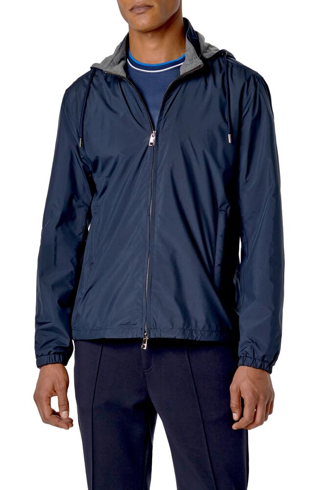 Bugatchi Hooded Windbreaker Jacket in Navy Cover