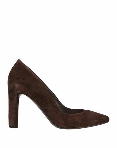 Del Carlo Woman Pumps Dark brown Soft Leather Cover