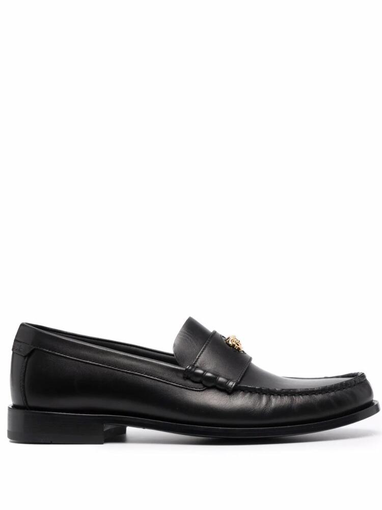 Versace La Medusa leather loafers - Black Cover