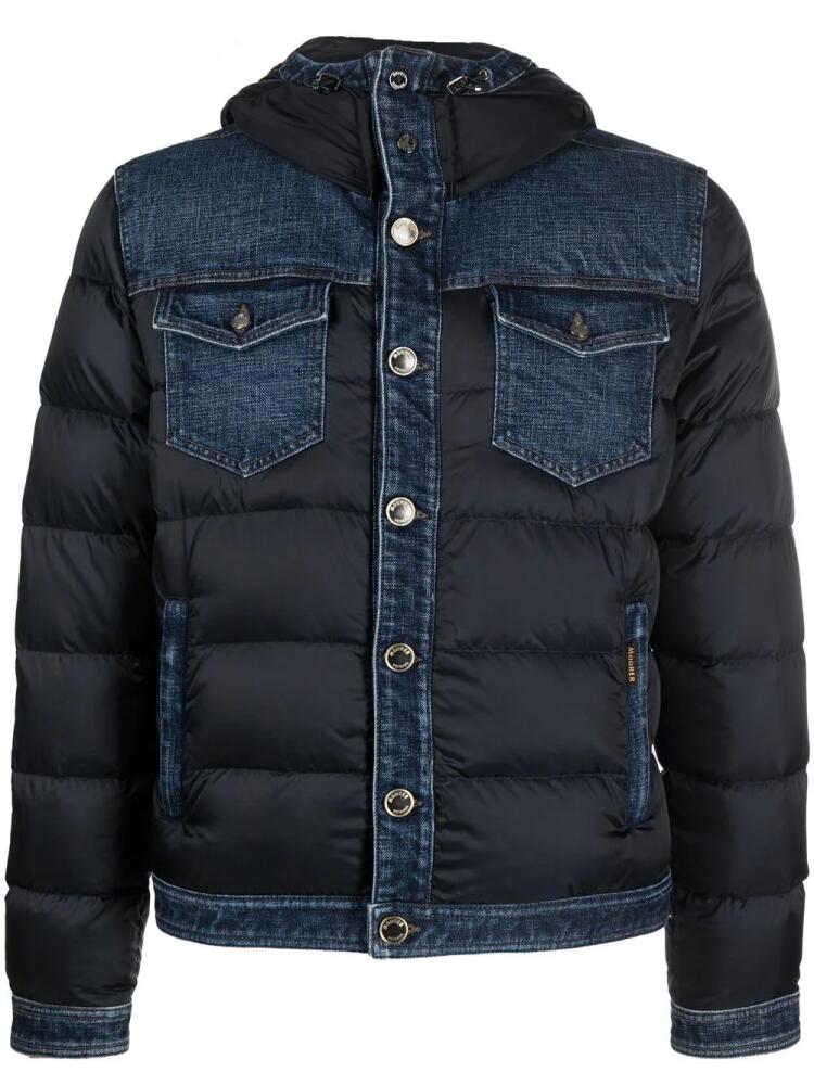 Moorer button-up padded jacket - Blue Cover