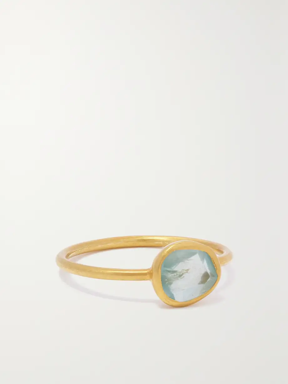 Pippa Small - 18-karat Gold Aquamarine Ring - Blue Cover