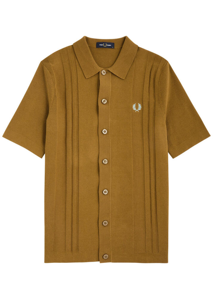 Fred Perry Knitted Cotton Shirt - Caramel Cover