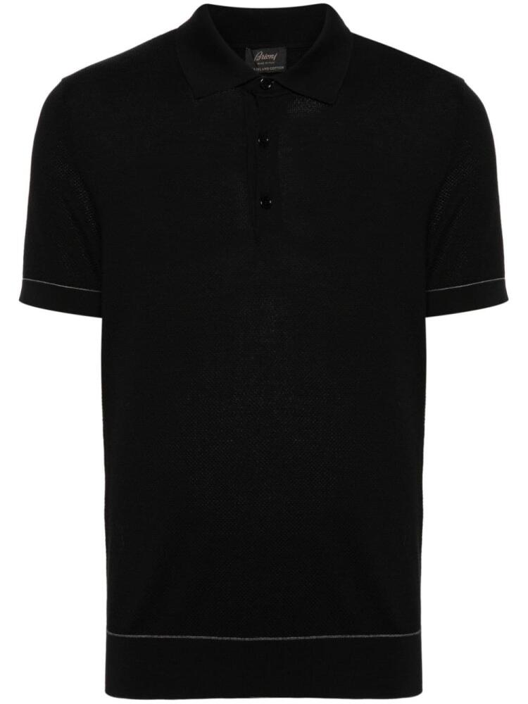 Brioni piqué cotton polo shirt - Black Cover