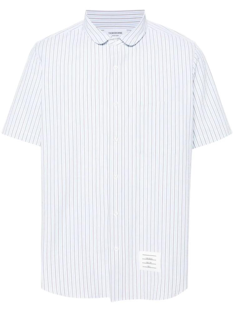 Thom Browne striped seersucker cotton shirt - Blue Cover