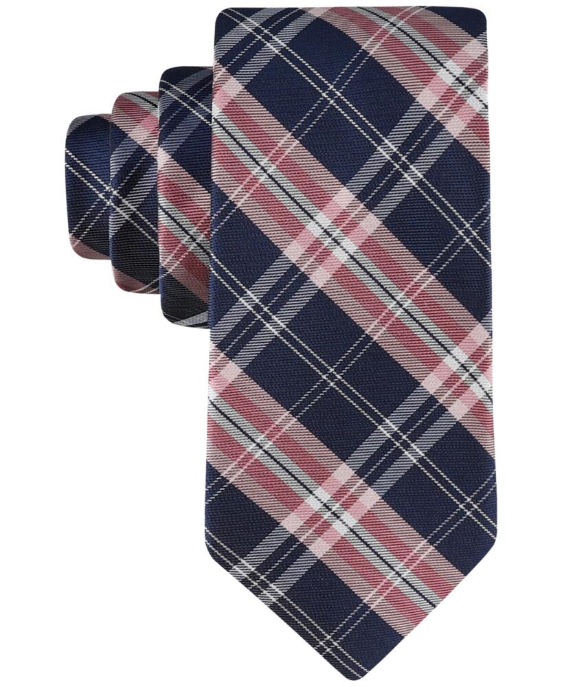 Tommy Hilfiger Men's Marley Plaid Tie - Navy/pink Cover