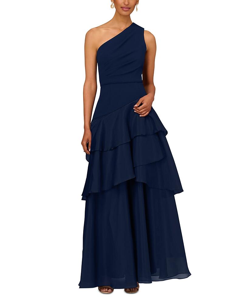 Aidan Mattox One Shoulder Tiered Gown Cover