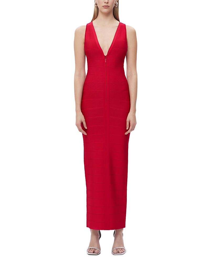 Herve Leger The Sol Zip Front Bandage Gown Cover