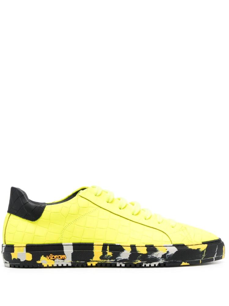 Hide&Jack embossed crocodile effect leather sneakers - Yellow Cover