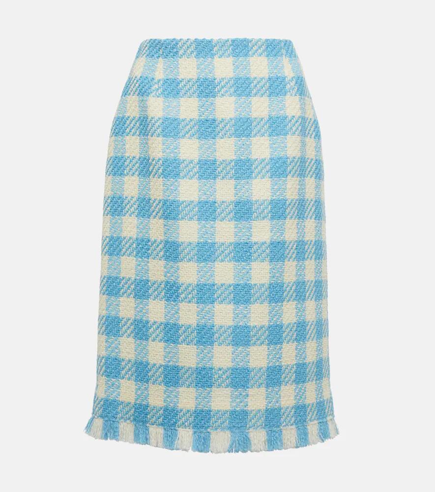 Oscar de la Renta Checked wool midi skirt Cover