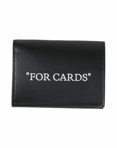 Off-white Man Wallet Black Leather Cover