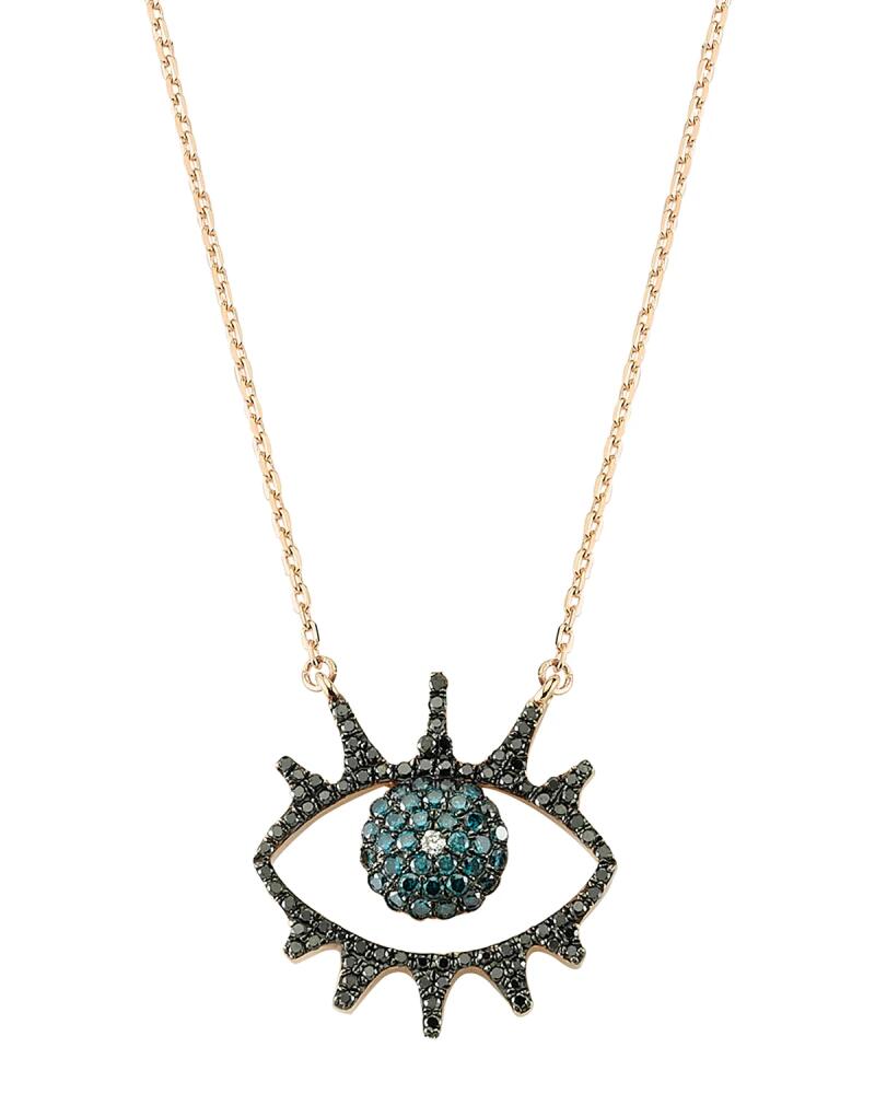 BeeGoddess Eye Light Open Multi-Diamond Pendant Necklace Cover