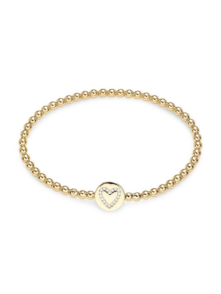 Adriana Orsini Women's Adore 18K Goldplated & Cubic Zirconia Open Heart Beaded Bracelet Cover