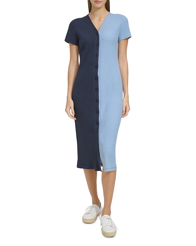 Marc New York Ribbed Color Block Midi Dress Cover