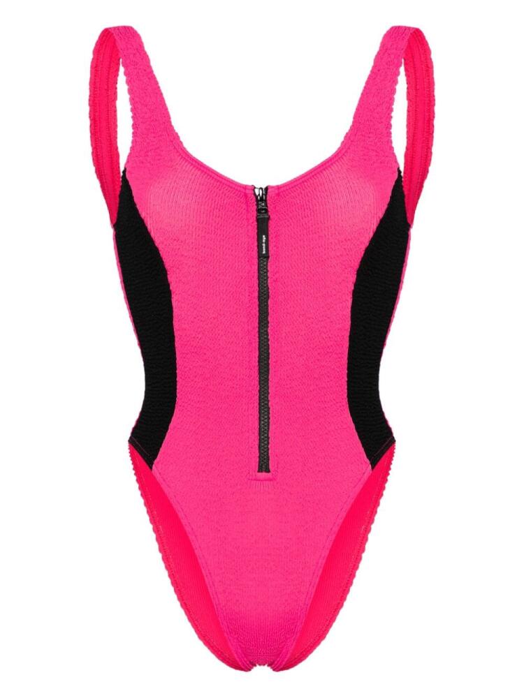 Bond-eye Splice Mara zip-up swimsuit - Pink Cover