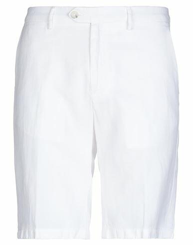 Seventy Sergio Tegon Man Shorts & Bermuda Shorts White Lyocell, Linen, Cotton Cover