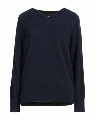 Alpha Studio Woman Sweater Midnight blue Recycled wool, Viscose, Polyamide, Cashmere Cover