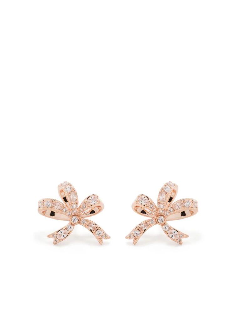 Swarovski Hyperbola bow stud earrings - Gold Cover