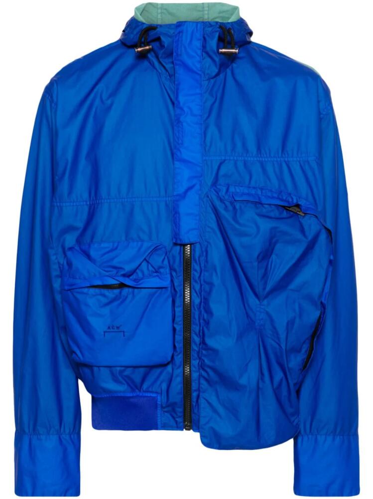 A-COLD-WALL* logo-embroidered hooded jacket - Blue Cover