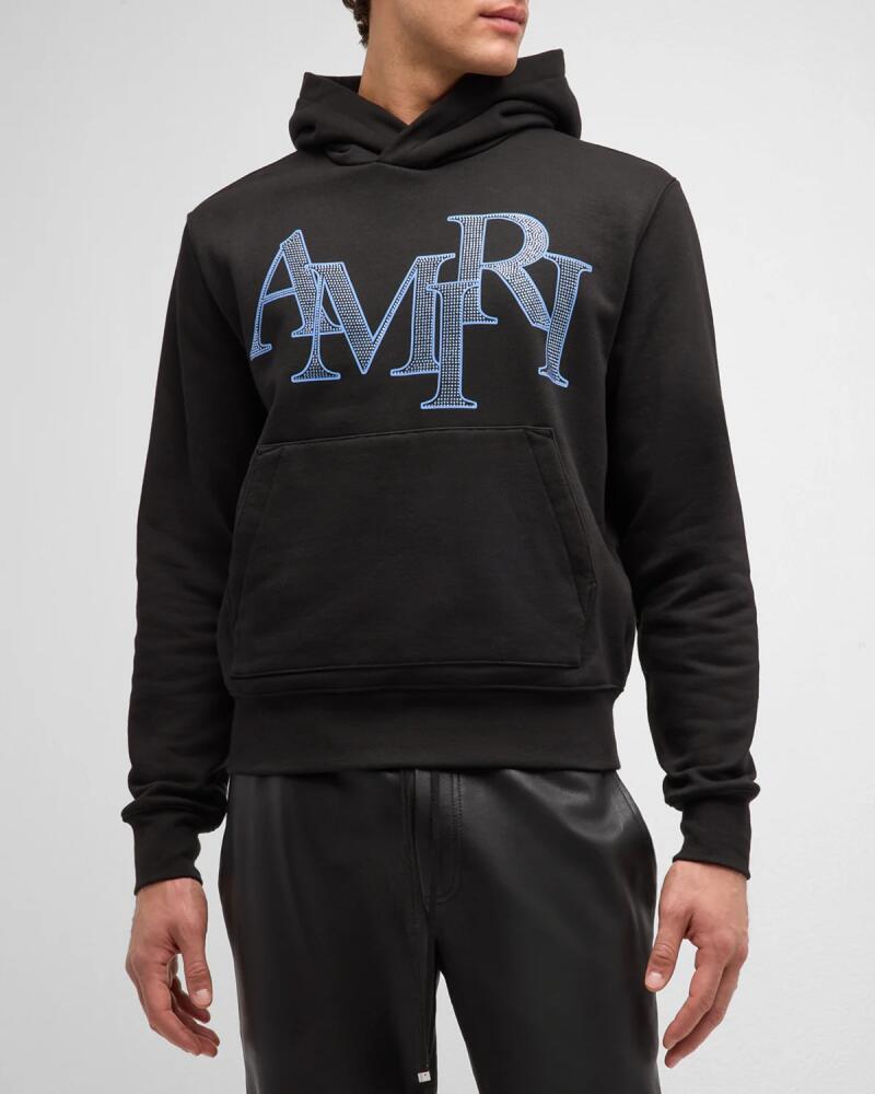 Amiri Men's Crystal Staggered Logo Hoodie Cover