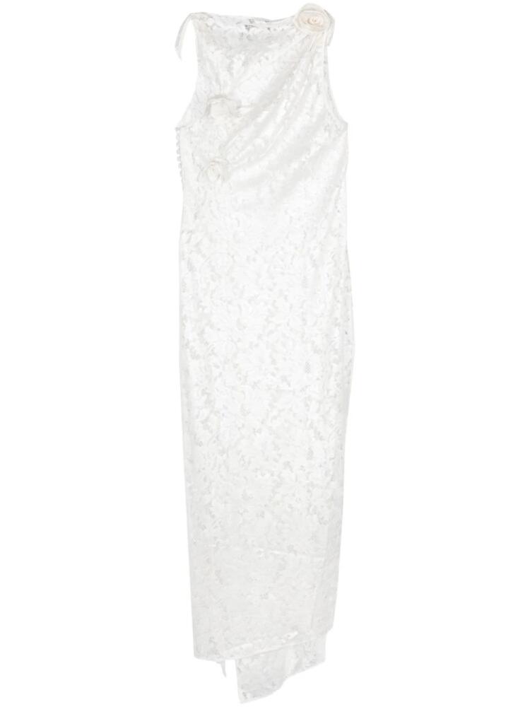 Coperni asymmetric floral-lace gown - Neutrals Cover