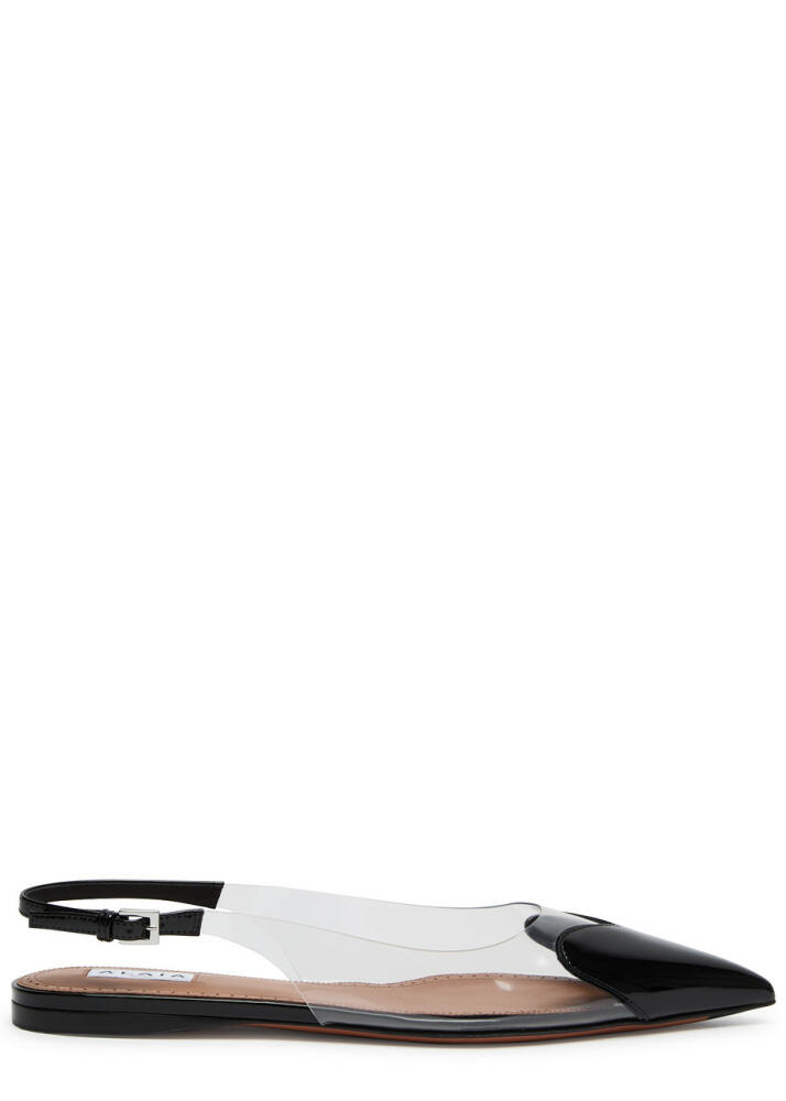 Alaïa Le Coeur Patent Leather Slingback Flats - Black Cover