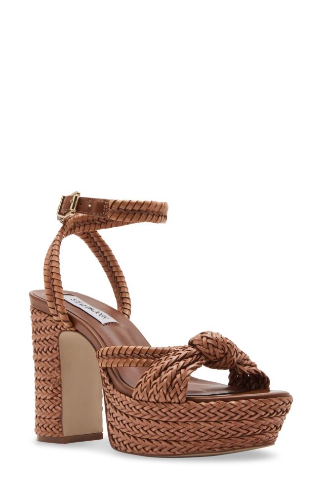 Steve Madden Ibiza Ankle Strap Platform Sandal in Cognac Cover