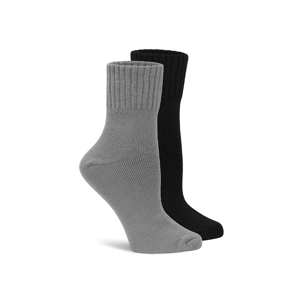 Lemon Terry Rib Crew Socks 2 Pack | Women's | Black/Grey Cover