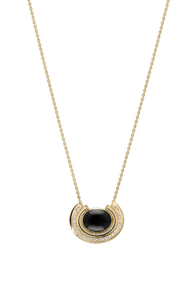 Cast The Iced Edge Onyx & Diamond Pendant Necklace in Gold Cover