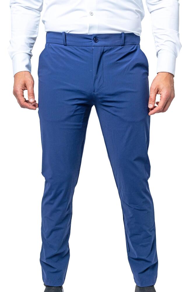 Maceoo Orbita Slim Fit Pants in Blue Cover