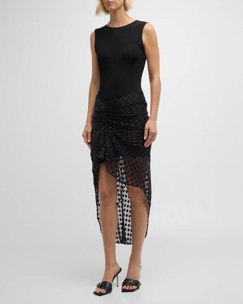 Givenchy Asymmetric Dot Jacquard Knit Tank Top Midi Dress Cover