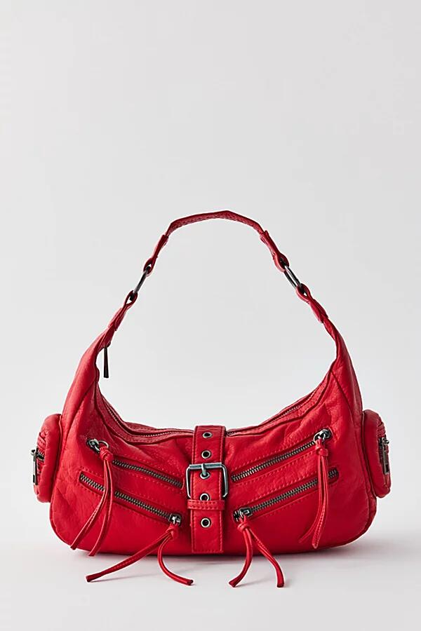 Silence + Noise Jessa Faux Leather Baguette Bag in Red Cover