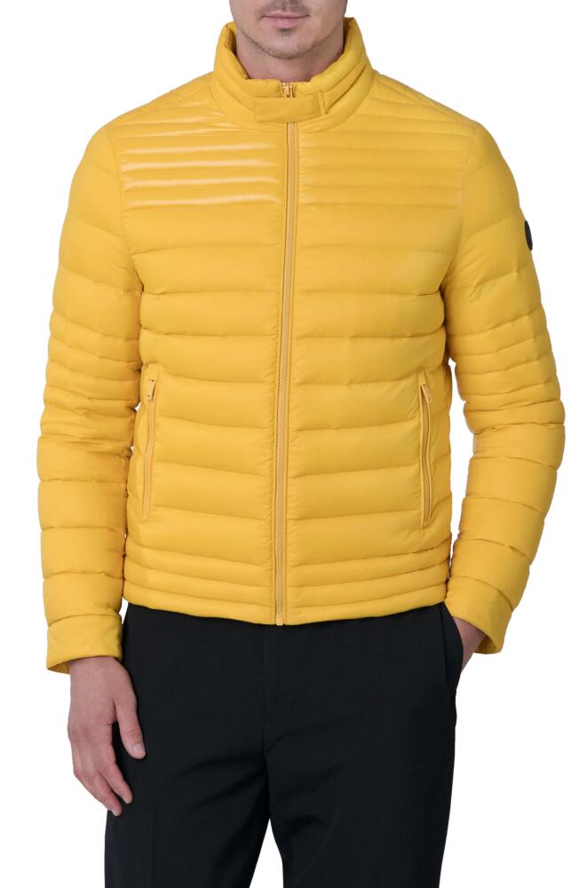 The Recycled Planet Company Emory Water Resistant Down Recycled Nylon Puffer Jacket in Old Gold Cover