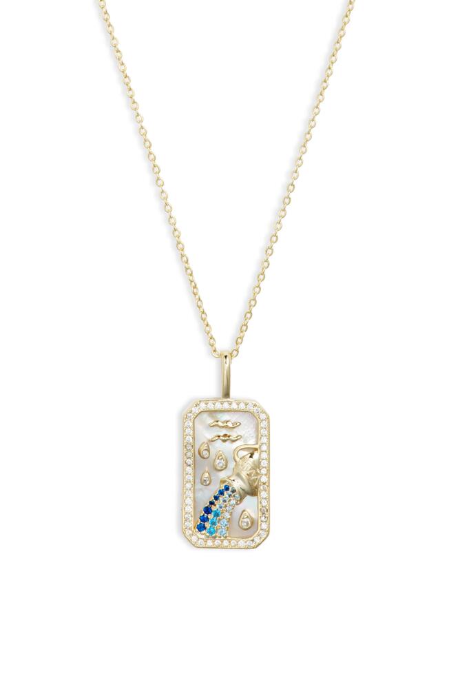 Melinda Maria Zodiac Pendant Necklace in Gold-Aquarius Cover